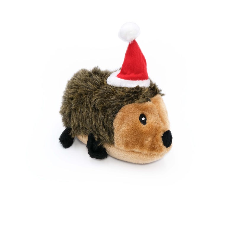 ZippyPaws Holiday Hedgehog - Dog Squeaky Toys to Keep Them Busy, Cute Plush for Medium & Large Dogs, Stuffed Puppy Toy, Pet Products, Gift for All Breeds, Interactive Squeaker - Large - Image 1